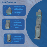 Finger Operated Shoot Bolt Locks Universal French Slave Doors UPVC Door