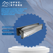 UAP Framemaster 12 Inch Fire Resistant Chrome Mirror Polished Stainless Steel Letterplate / letterbox Fits 40-80mm Doors