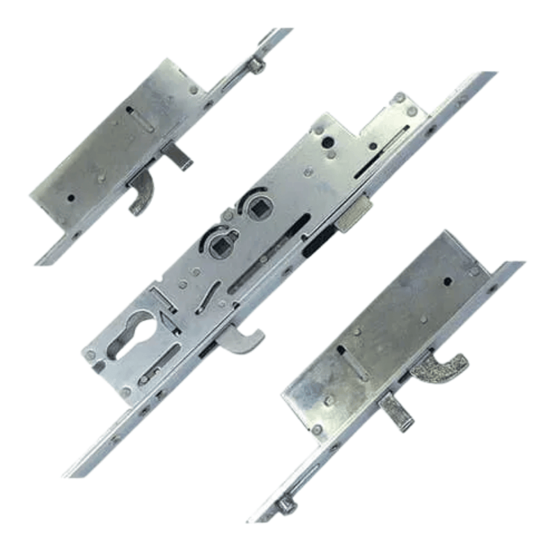 Fullex XL Multipoint Door Lock – Latch, 3 Hooks, 2 Anti-Lift Pins & 2 Rollers (518mm Top Hook to Spindle)