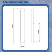 uPVC Door Handle Blank Plate French Doors Blanking Handle PVC 122mm Screw Centres Short Backplate