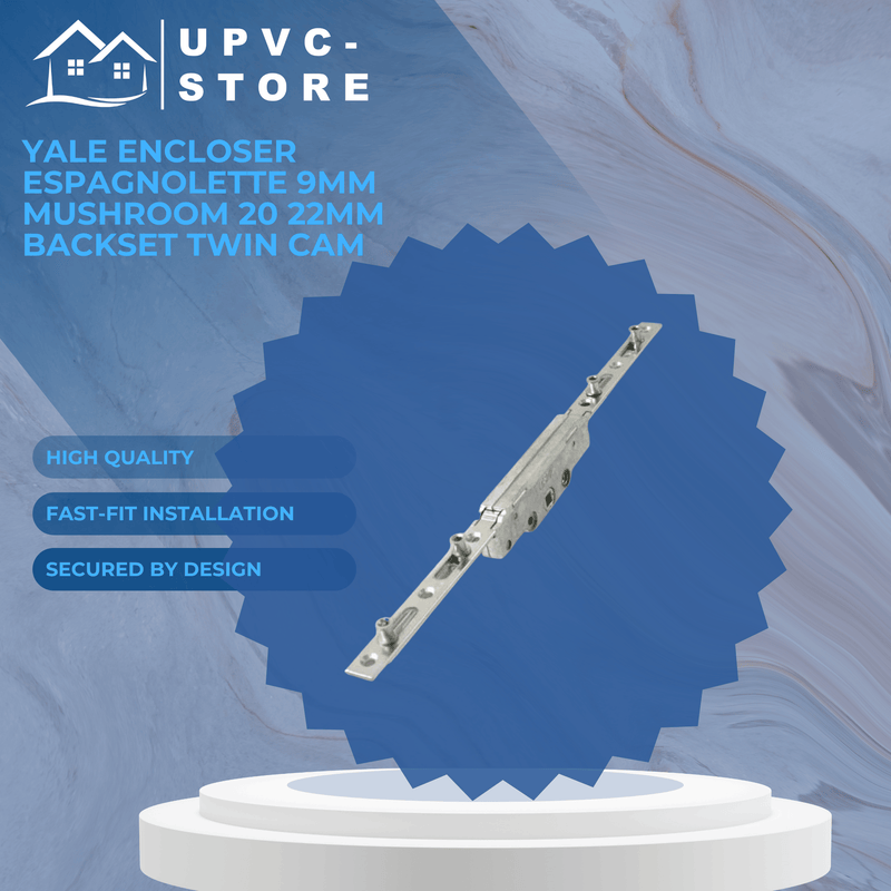 Yale Encloser Espagnolette 9mm Mushroom 20 22mm Backset Twin Cam