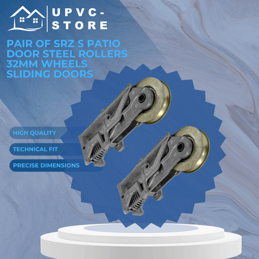 Pair of SRZ S Patio Door Steel Rollers 32mm Wheels Sliding Doors
