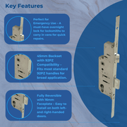 Overnight Door Lock 45mm 92pz Backsets Great For Locksmiths Vans 16mm faceplate