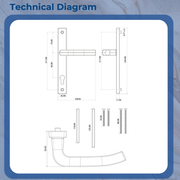 UPVC Door Handle Sprung Modern Architectural 92mm 92PZ 211mm Screw Centres Double Glazing PVC Pair