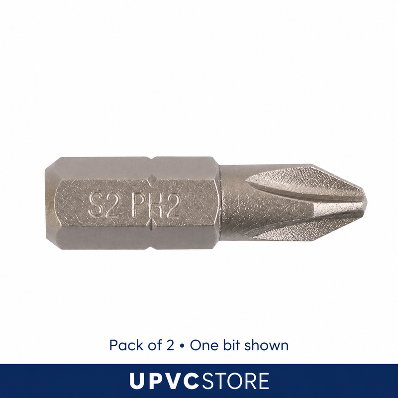 Kendo PH2 Screwdriver Bits – 25mm, Pack of 2