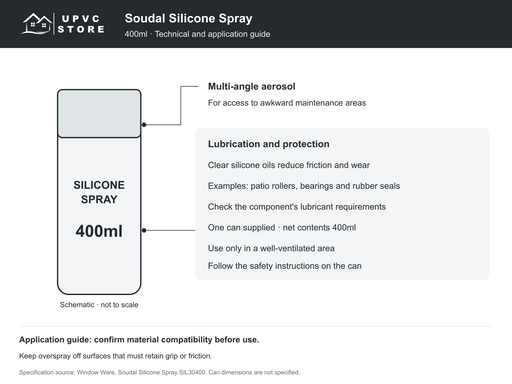 Soudal Silicone Spray 400ml technical and application guide