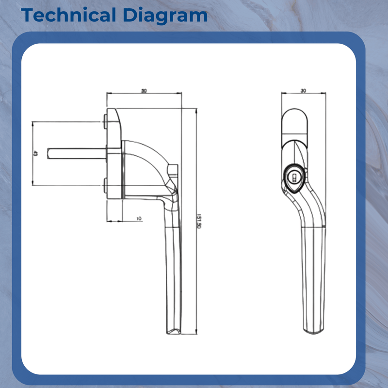 uPVC Universal Window Handle Cranked Double Glazing Locking Espag Replacement