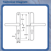Sprung Lever Lever uPVC Door Handles – 48mm PZ – 215mm Screw Centres – Multipoint Lock Compatible