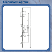 ERA Multipoint Door Lock – Split Spindle with 2 Large Hooks, Latch & Deadbolt -(730mm Top Hook to Spindle)