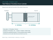 Yale Platinum thumbturn cylinder internal and external measurement diagram