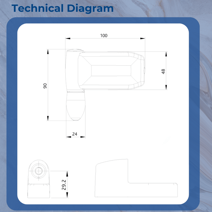 UPVC Double Glazing Door 100mm Flag Hinge Adjustable UPVC 