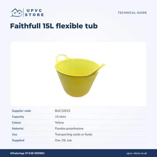 Faithfull Yellow Flexible Mixing Tub 15L