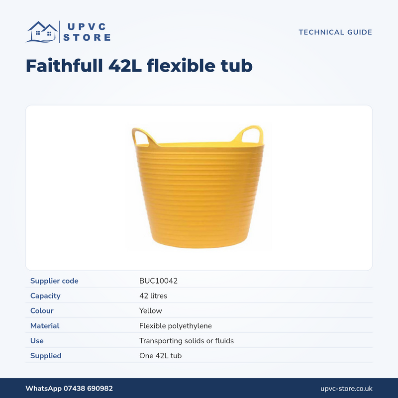 Faithfull Yellow Flexible Mixing Tub 42L