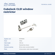 Cubelock CLS1 Key-Locking Cable Window Restrictor — White
