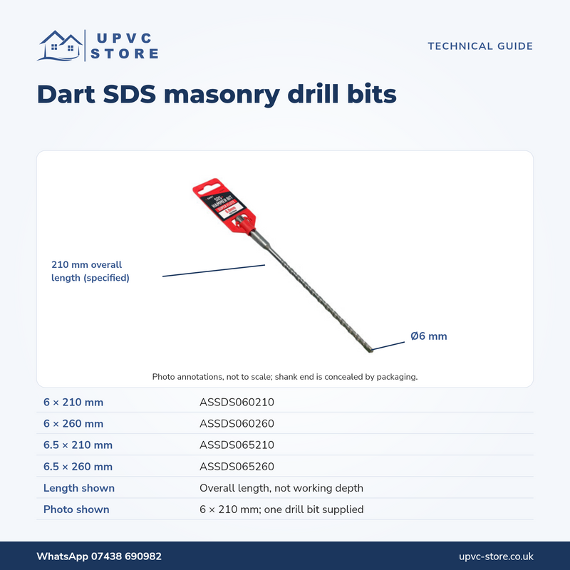 Dart SDS Masonry Drill Bits — 6mm & 6.5mm