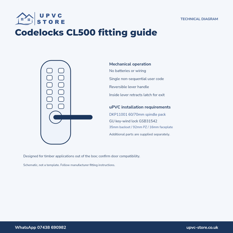 Codelocks CL500 Mechanical Keypad Door Lock – Silver