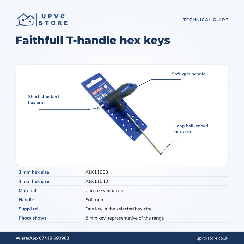 Faithfull T-Handle Hex Keys — 3mm & 4mm