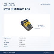 Irwin PH2 Phillips Screwdriver Bits 25mm – Pack of 10