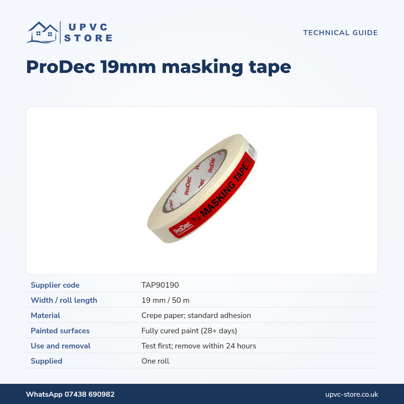ProDec General Purpose Masking Tape 19mm × 50m