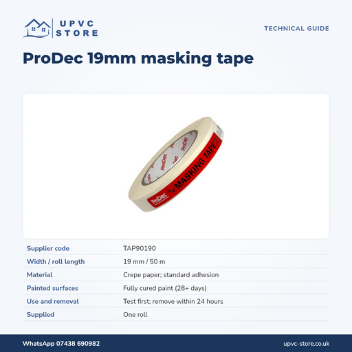 ProDec General Purpose Masking Tape 19mm × 50m