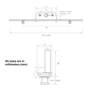 Offset U-Track Mushroom Espag Window Lock 22mm Backset 250 400 600 800 1000mm