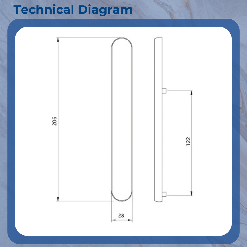 Winsor uPVC Door Handle Blank Plate French Doors Blanking Handle PVC 122mm Screw Centres