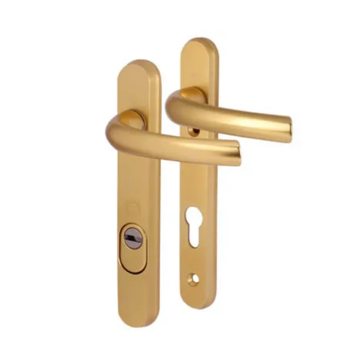 Hoppe Gold Tokyo PAS24 High Security uPVC Composite Door Handle Gold - SBD 122mm Screws