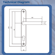 Fab Fix Balmoral UPVC Lever Door Handles 92pz 211mm Screw Centres