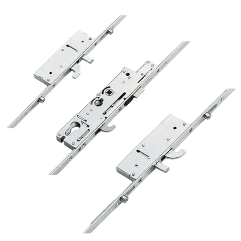 Fullex XL Multipoint Door Lock – 3 Hooks, 2 Anti-Lift Pins, 4 Rollers & Latch (721mm Top Hook to Spindle)