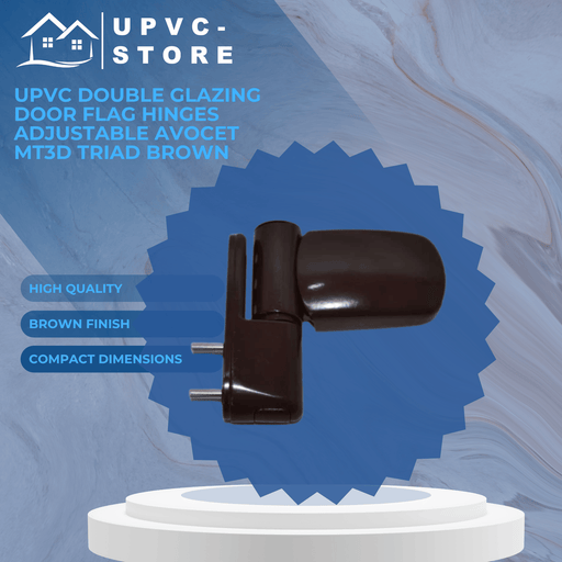 UPVC Double Glazing Door Flag Hinges Adjustable Avocet MT3D Triad Brown