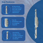 Yale Encloser Espagnolette 9mm Mushroom 20 22mm Backset Twin Cam