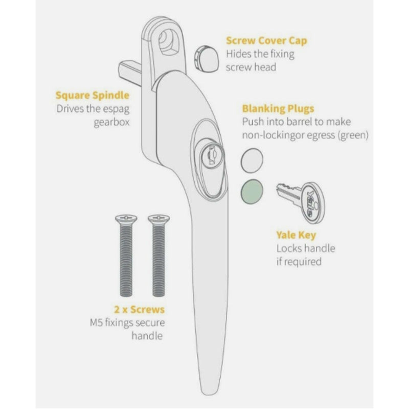 UPVCSTORE Window Handle Packs Of 10