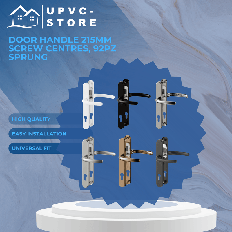 uPVC Door Handle 215mm Screw Centres 92PZ Sprung - Super Express
