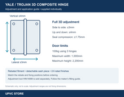 Yale / Trojan 3D Composite Door Hinge — Rebated Adjustable Butt Hinge