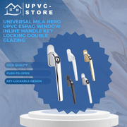 Universal Mila Hero uPVC Espag Window Inline Handle Key Locking Double Glazing