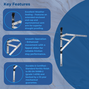 Yale Fire Escape Window Hinge Double Glazing Upvc Egress Friction Stay