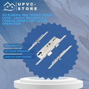 GU Europa Multipoint Door Lock – Latch, Deadbolt, 2 Tongue Hooks, Lift Lever Operation