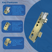 Replacement Roto Upvc Single Spindle Door Lock Gearbox Multi Point 35mm 92mm