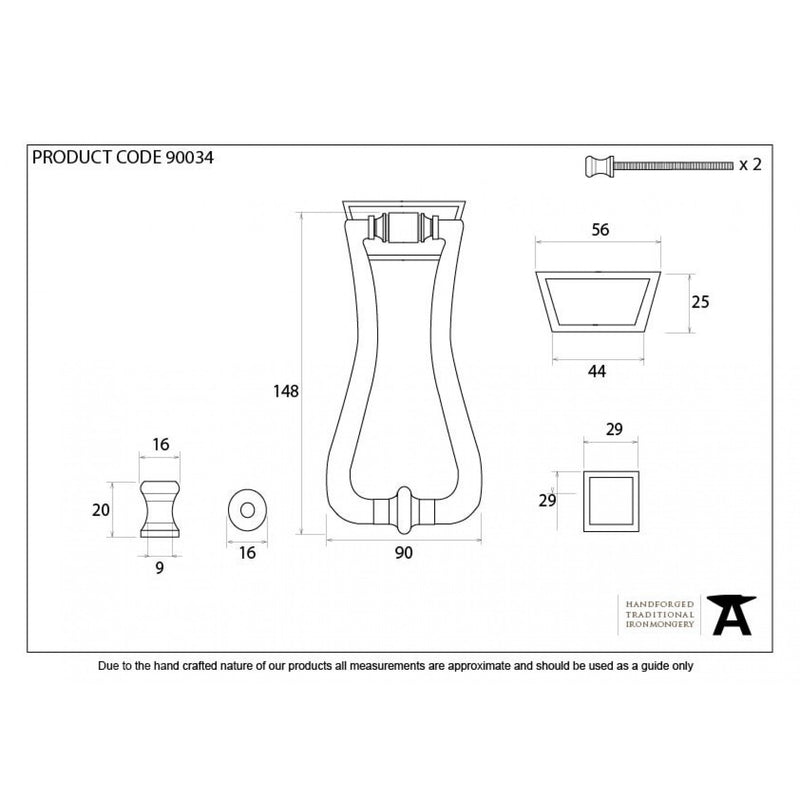 Black Slimline Art Deco Door Knocker