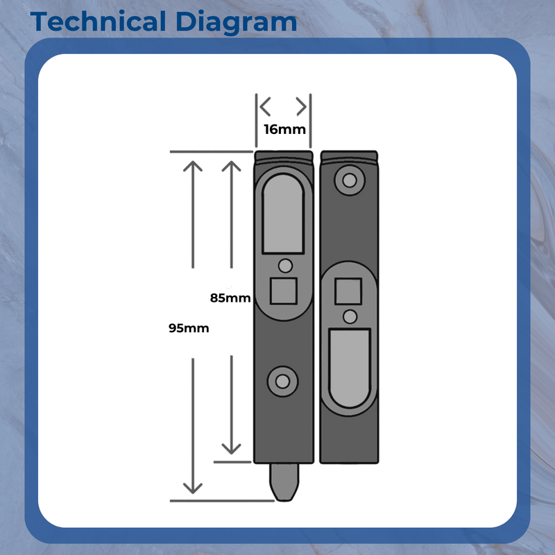 Finger Operated Shoot Bolt Locks Universal French Slave Doors UPVC Door
