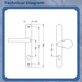 Yale Offset Lever/Pad Gold Handle for uPVC Doors – 92/70mm Centres