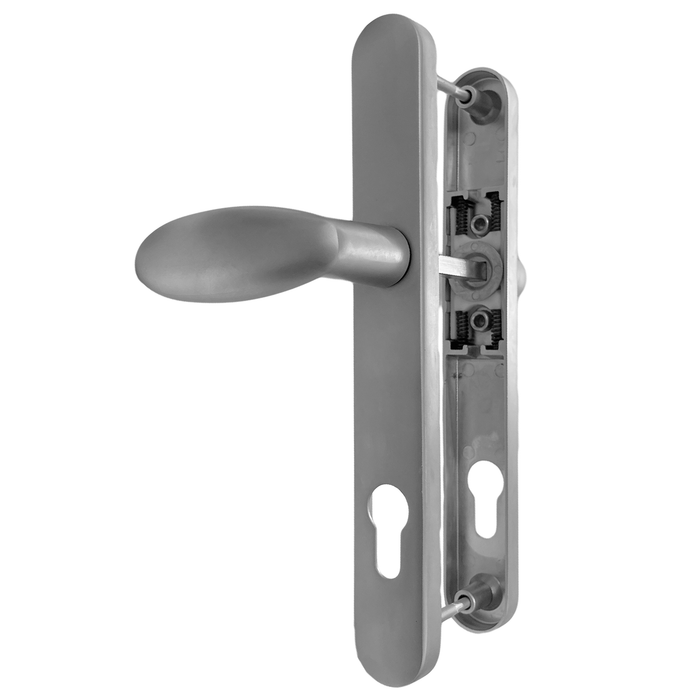 INGENIOUS Lever Pad UPVC Door Handle Inline Lever / Pad Sprung 92mm PZ Double Glazing Pair Set PVC 211mm Screws