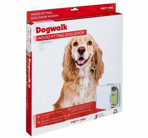 Pet-tek EPPT-W-DDW Pet-Tek Medium Dog Door	White Wood Fitting