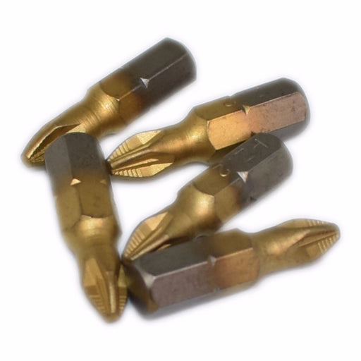 PZ2 Pozi 25mm x 5 Hardened Titanium Coated Impact Bits WP Quality Pozidriv - Drill Bits - WP - UPVCSTORE