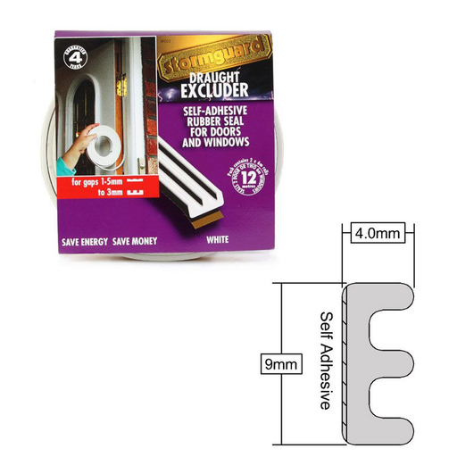 Stormguard EPDM 'E' Profile Rubber Seal 5m (16ft) White