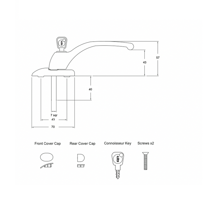 Connoisseur Cranked Locking Right Left Handed Window Handle Fab Fix