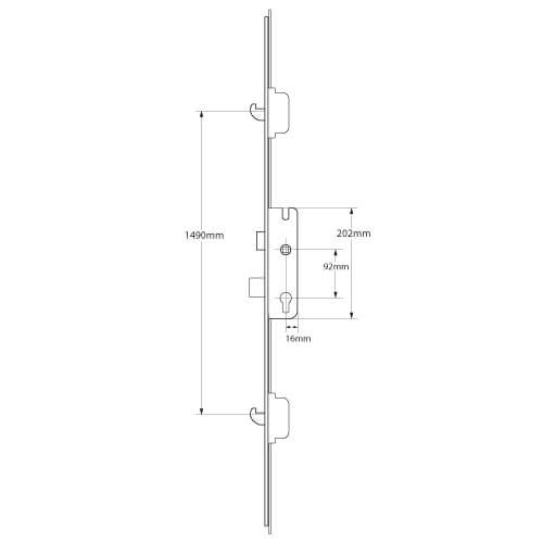 Maco CTS Latch Deadbolt 2 Hooks Lift Lever