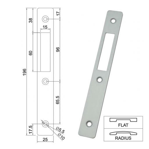 Axim LK1800 Mortice Hook Faceplates