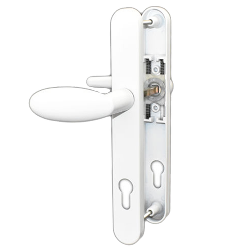 INGENIOUS Lever Pad UPVC Door Handle Inline Lever / Pad Sprung 92mm PZ Double Glazing Pair Set PVC 211mm Screws