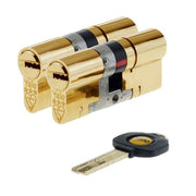 Yale 3* Keyed Pair Yale Platinum Keyed Alike Euro Cylinder UPVC Door Lock Anti Snap 3 Star